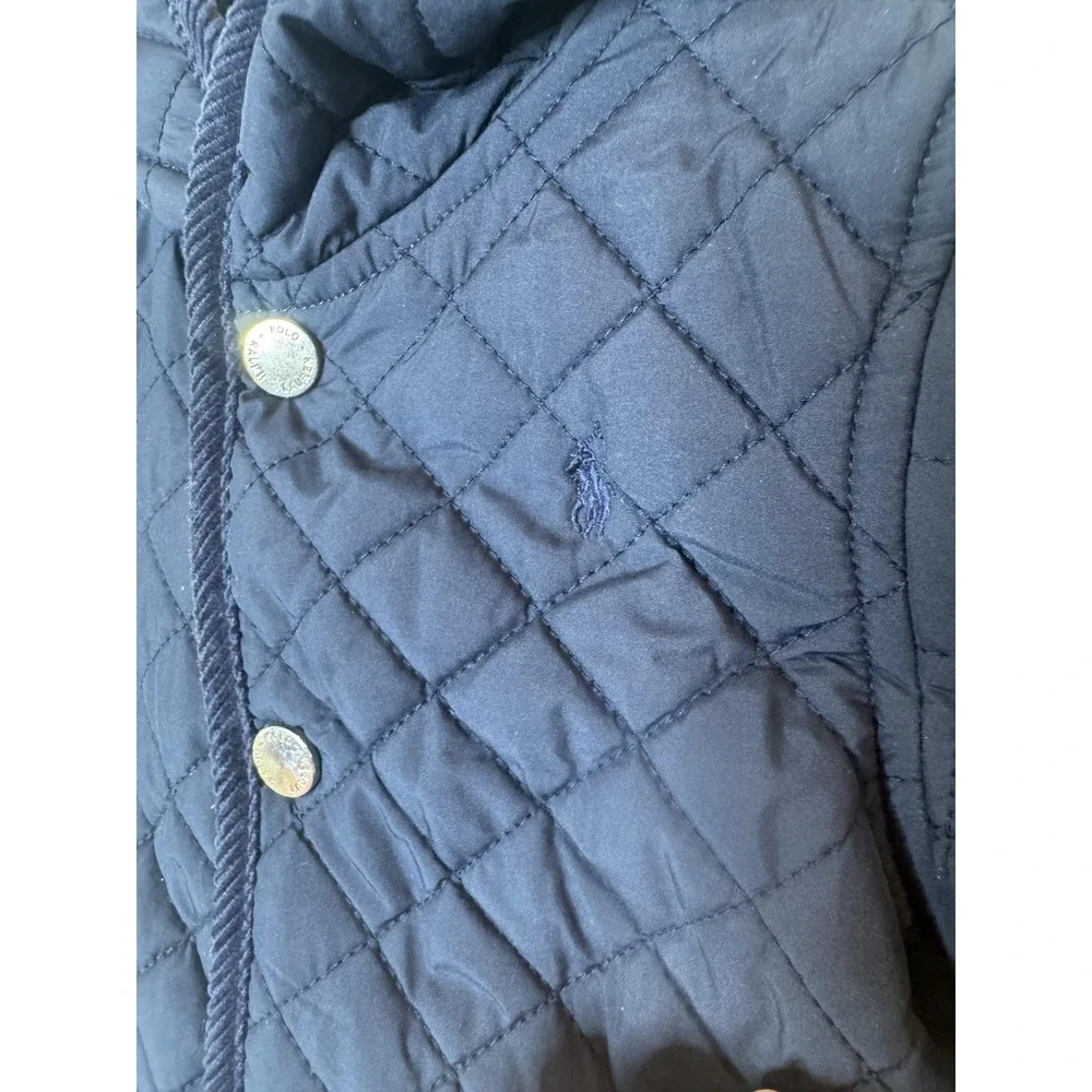 Ralph Lauren Snowsuit Baby Boys 3-6 Months Blue Quilted Hooded Footed Bunting